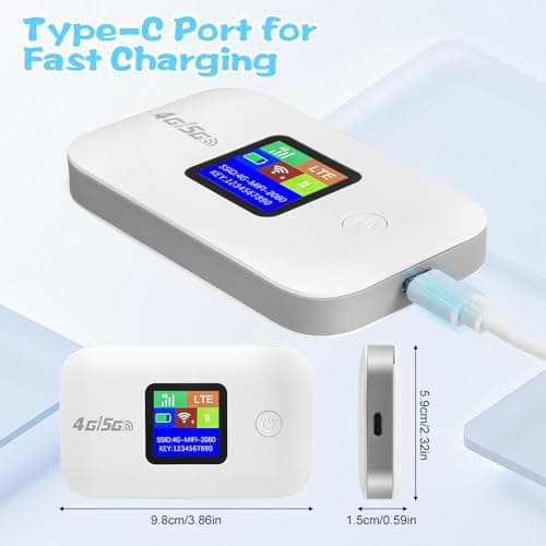 4G/5G LTE WiFi Router,Portable 4G Wifi Travel Router with SIM Card Slot,150Mbps Speed Internet Up to 10 Users, Mobile Hotspot for Travel Party — view 3