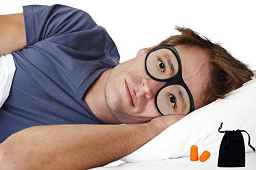Eye Mask with Eyes Open by Okami - Funny Eye Mask, Blackout Sleep Mask with Free Travel Pouch (Men's Eyes)