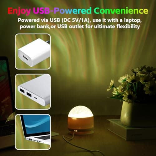 vsshe Northern Light Projector, 3 in 1 LED Starry Sky Projector, USB Powered Dimmable Polar Light Lamp with 16 Colors Lighting Effects, 4 Lighting Modes, for Bedroom Party Game Rooms — view 6