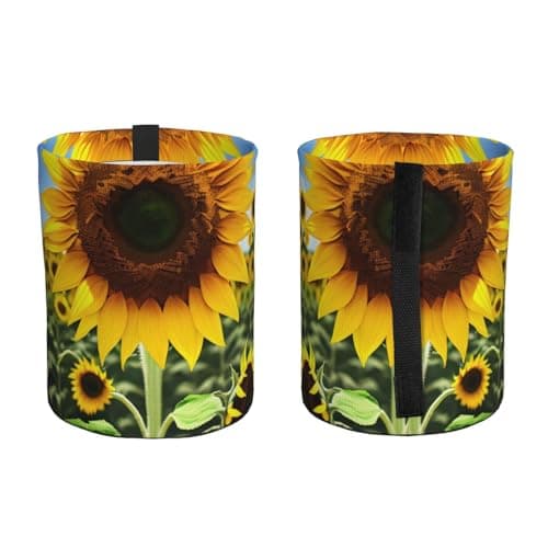 MDATT Yellow Sunflower Car Trash Can Leak-Proof Organizer For Long Road Trips And Family Vacations — view 2