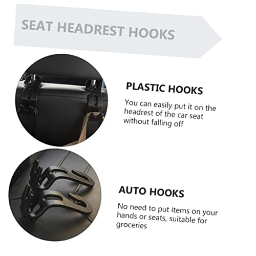 10pcs Car Seat Organizer Auto Hooks PP Black for Headrest — view 6