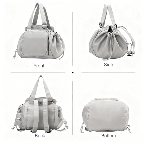 Fashowlife Multi-Function Tote Bag Large Capacity– Versatile Nylon Lightweight Backpack with 15 Pockets for Car Travel, Gray, One Size — view 2