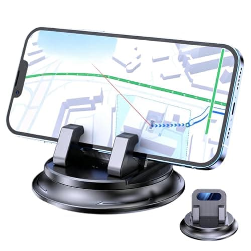 Phone Holder with Dashboard Mount – 360° Rotation Anti-Skiing