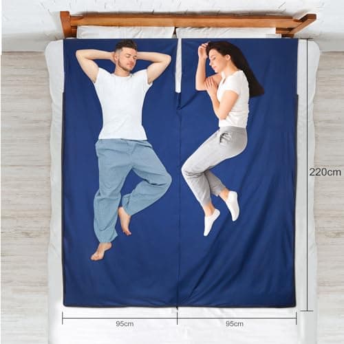 MYCARBON Travel Sleeping Bag Liner 100% Cotton, 220 x 95cm, Zipper type — view 2