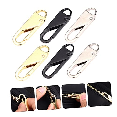 Anneome 9pcs Replacement Zipper Pulls Tabs Made of Sturdy Zinc Alloy, Removable Zipper Handles for Suitcases and Backpacks, Easy to Repair Clothes, Not Easy to Break or Deform — view 3