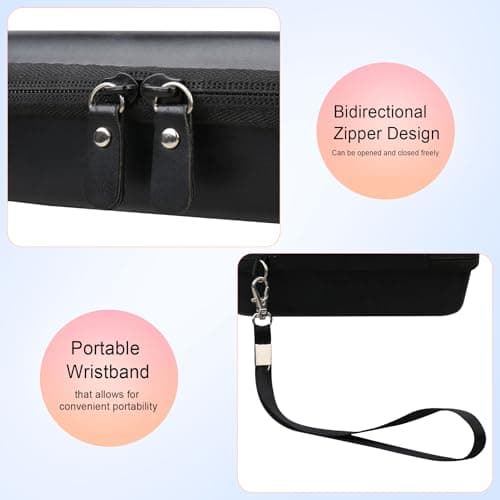 Camera Carrying Case Compatible with Fujifilm Instax Mini EVO Instant Camera, Camera Lens cover Photo Printer Travel Protective Storage Holder, Extra Mesh Pocket Fits Film Charger SD Card,Black — view 4