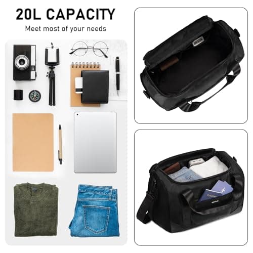ECOHUB Ryanair Cabin Bag - 40x20x25 Underseat Carry On Bag with Shoulder Strap for Women and Men Weekend & Overnight Travel (Black) — view 3
