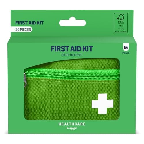 Healthcare by Amazon First Aid Kit, 56 Pieces, Green (Previously a Amazon Basic Care brand, same product)