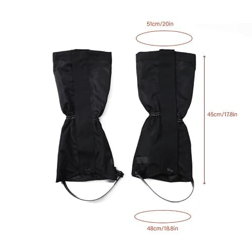 WOQI Waterproof Leg Gaiters for Men Women, Adjustable Snow Shoe Gaiters For Hiking, Skiing, Hunting, Outdoor Adventures, Snow Boot Gators Sandproof & Anti-Mosquito Bites, Oxford, (Black) — view 2