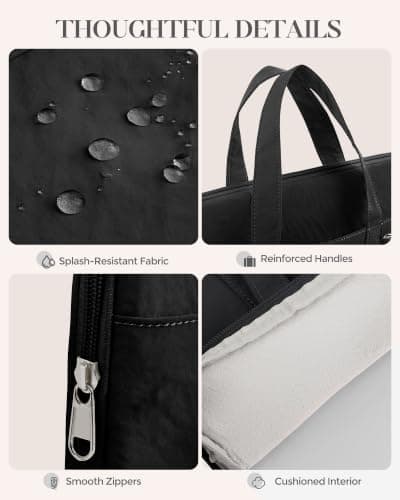 ProCase 15.6” Laptop Carrying Case, Travel Sleeve Bag with Handle -Black — view 4