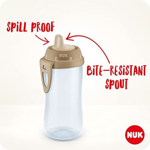 NUK Kiddy Cup Toddler Cup | 12+ Months | 300 ml | Leak-Proof Toughened Spout | Clip & Protective Cap | BPA-Free | Yellow — view 3