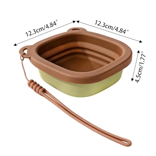 Foldable Dog Bowl, Detachable 2-in-1 Silicone Pet Water Food Dish — view 4