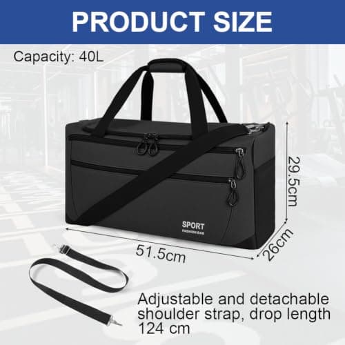 OSDUE 40L Sports Duffle Bag,Lightweight Weekend Overnight Bag for Women Men — view 2