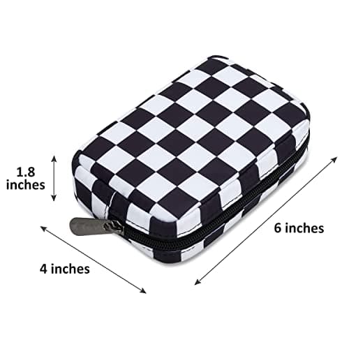 DOB SECHS Waterproof Canvas Mini Travel Makeup Carrying Case Wash Bags Cosmetic Bag Portable Electronics Accessories Organizer Wash Gym Shaving Bag,Check — view 2