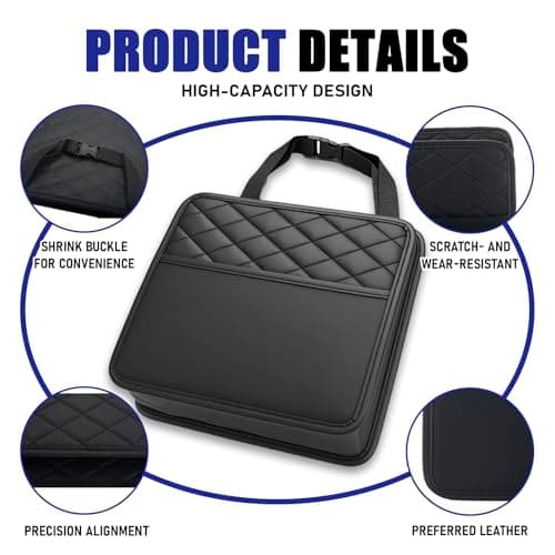 Car Seat Back Organiser, Universal & Foldable Leather Headrest Hanging Bag — view 3