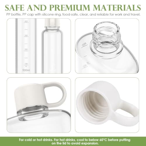 Sesaver 2Pcs Flat Water Bottle Set with Handle(Grey+White) — view 3