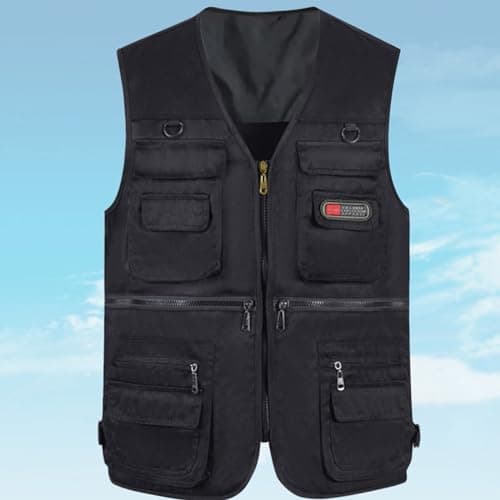 Mens Tactical Vest Cargo Outdoor Work Safari Hunting Fishing Travel Photo Mesh Waistcoat Vest Gilet Multi Pockets Breathable Lightweight Fishing Jacket Utility Vest Camouflage Many More Colors — view 2