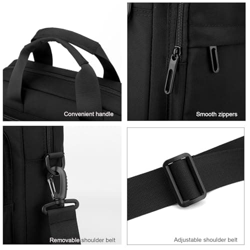 zhongningyifeng Men's 14-inch Laptop Shoulder Bag Nylon, Messenger Bag Business Waterproof Casual Black, Large Crossbody for Work Travel Outdoor — view 4