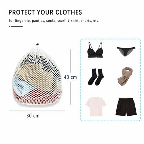 Dmjia 2 Pcs Net Laundry Bags 30 x 40 cm, Mesh Laundry Bags with Drawstring — view 2