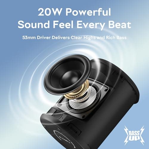 DUDGSIS Portable Bluetooth Speaker, Wireless Speakers With Led Light, Louder Volume & Enhanced Bass, IPX7 Waterproof, 15H Playtime, Durable Loud Outdoor Speaker for Travel, Sport — view 2