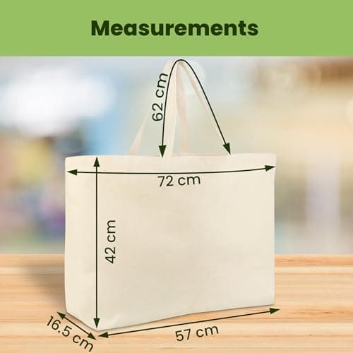 Bronta Mill Jumbo Oversized Heavy Duty Tote Bag, Beach, Shopping, Everyday Large 100% Cotton Canvas Eco Friendly Shoulder Bag – Natural 100% Cotton (Natural, Pack of 1) — view 4