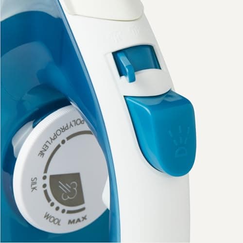 Amazon Basics Steam Iron with Nonstick Soleplate, 1800W, 20g Continuous Steam, 200ml Tank, Blue — view 4
