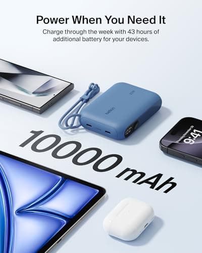 Belkin BoostCharge 10000mAh Power Bank with Digital Battery Display - Blue — view 4