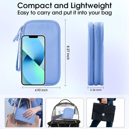 Arae Travel Essentials Electronic Organizer Double Layer - Sky Blue, M — view 2