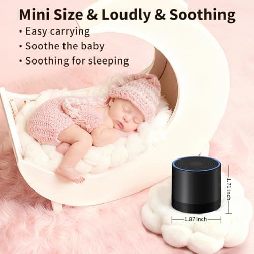 Sound Machine Mini White Noise Brown Noise Machine with 30 Soothing Sounds Loud Speaker Portable Rechargeable Baby Sleep Machine 4 Timers Memory Function for Newborn Kid Adults & Home Travel — view 4