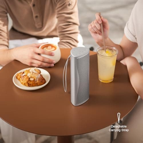 KEF Muo Portable Bluetooth Speaker, Wireless Waterproof Speaker, Silver — view 5
