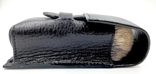 Parker Safety Razor Genuine Leather Travel Shave Brush Case (Black) — view 2