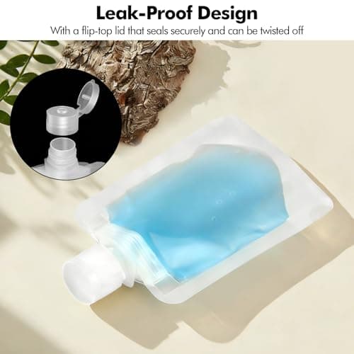 Lunhoo 8 Pack Travel Pouches for Toiletries, Pouches for Liquid with Labels, Portable Fluid Makeup Packing Bags for Lotion, Shampoo, Face Cream (30ml/50ml/80ml/100ml) — view 2