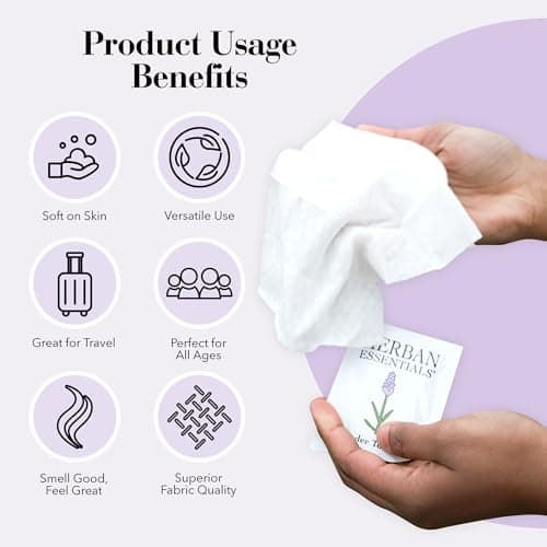 Herban Essentials Lavender Wipes & Towelettes, Essential Oil, 20 Count — view 5