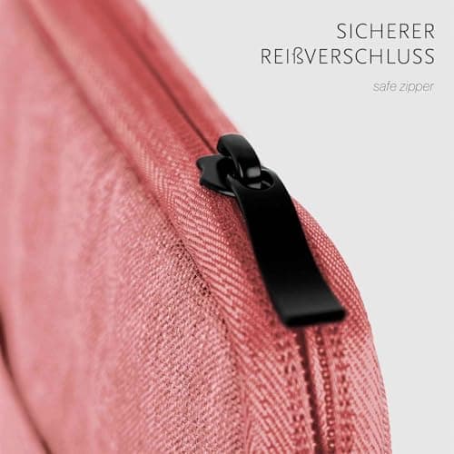 moex Tablet Case for Samsung Galaxy Tab S10 FE - Sleeve Case with Compartment for Accessories, Polyester Fibre Protective Case Minimalist with Zip, Water-Repellent, Pink — view 5