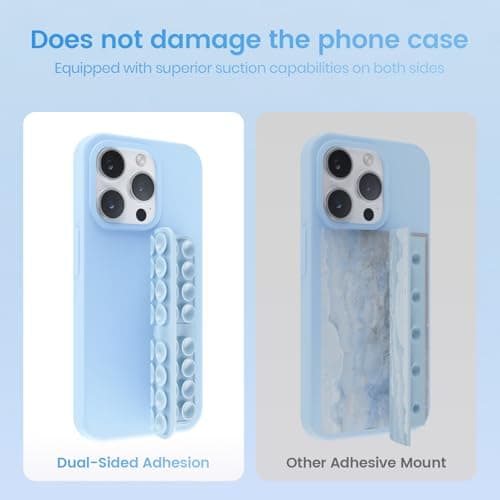 2PCS Silicone Suction Cup Phone Case Mount Double Sided - Klearlook Silicon Sticky Phone Grip with Higher Suction Power,Suction Pad Hands-Free Smartphone Accessories Holder for Selfies & Videos,Clear — view 4