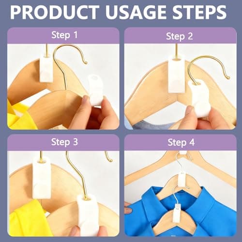60Pcs Clothes Hanger Connector Hooks, Multi-layer Stackable Hangers Space Savers Hooks, Drop Connecting Hanger Hook, Cascading Clothes-Hook for Wardrobe Clothes-Organiser(COLOR:White) — view 4