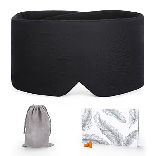 FRESHME Sleep Mask Blackout Black Handmade Cotton Sleep Mask for Women Men — view 4
