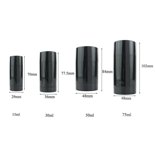 6Pcs Black Twist-up Deodorant Tubes Empty Lip Gloss Balm LipStick Tubes Container and DIY Travel Round Deodorant Tubes(75ml) — view 2