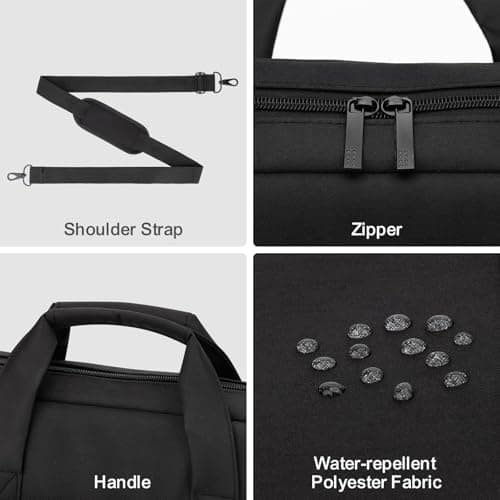 jooeer Laptop Bag Case 15.6 16 Inch, Waterproof Computer Sleeve Messenger Briefcase for Men Women Business Work Travel, Black — view 6