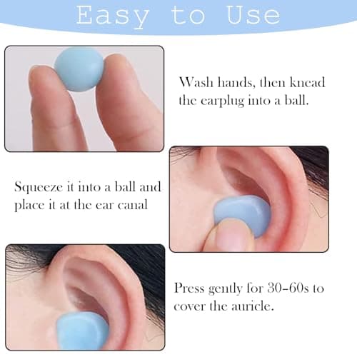 24 Pcs Silicone Ear Plugs Reusable Noise Cancelling Earplugs for Sleep Soft Moldable Waterproof Earplugs with Case for Snoring Studying Travel Airplanes Swimming — view 4