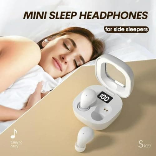 Smallest Wireless Sleep Earbuds - 0.1oz Invisible Mini Bluetooth Earphones for Side Sleepers,Small Ears,IPX5 Waterproof, 24H Battery,Clear Calls,Noise Cancelling Ear Buds for Sleeping,Working,Hiking — view 4