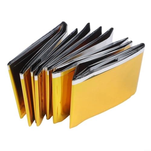Survival Blanket Gold Aluminum Mylar Thermal Insulating Sheet For Camping Hiking First Aid Kit Outdoor Safety Gear 160x210cm(Gold （160 * 210cm）) — view 4