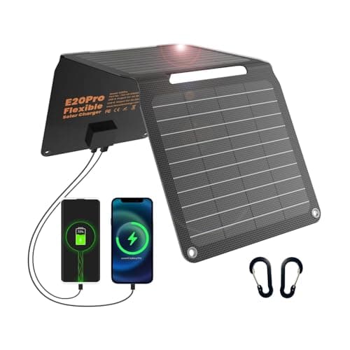 FlexSolar 20W Solar Panel Charger Portable Foldable QC3.0 USB-A/C Output