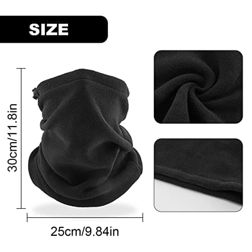 MIVAIUN 2 Pieces Winter Neck Warmer Fleece Windproof Neck Gaiter Snood for Men Women Thick Face Cover Scarf Cold Weather Headwear for Skiing Running Cycling Outdoor Sports (2 pcs) — view 2