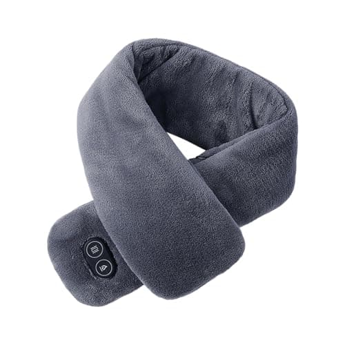 Neck Heating Pad with Massage, USB Heated Scarf for Women Men, Electric Neck Warmer 3 Levels Heat Settings, Ladies Winter Scarves for Travel Hiking Fishing Camping Skiing Running