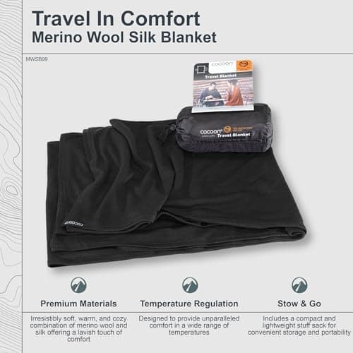 COCOON Travel Blanket - Travel Item - Merino Wool/Silk Blue 2016 Blanket — view 4