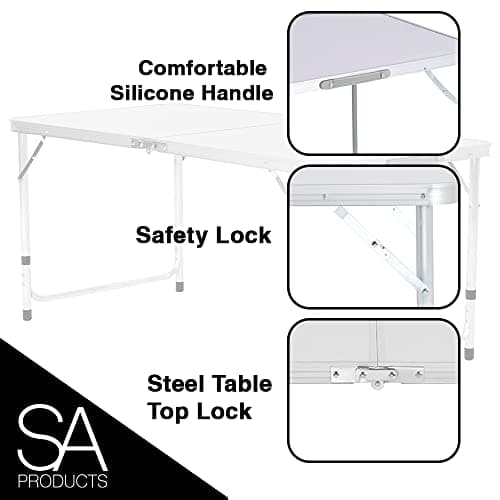 SA Products Folding Table 4ft - 1.2m Heavy Duty Plastic Outdoor Work Top — view 4