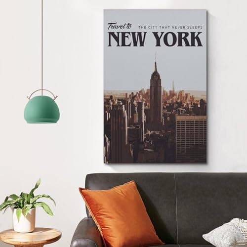 Vintage Travel New York, City That Never Sleeps Skyline.jpg Poster Modern Wall Art Canvas Aesthetic Decoration Painting 24x36inch(60x90cm) Unframe-style — view 4