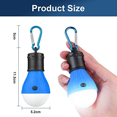 Flintronic Camping Lights, 5PCS LED Tent Lamp, 120 Lumens Camping Light Bulb, Tent Lantern with Clip Hook, Portable Emergency Light for Camping Hunting Hiking Fishing Mountaineering — view 2