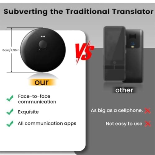 Cuifati 138 Language Translator Device Two Way Magnetic AI Translation Device Offline Voice Photo Video Call Translation for Business Learning Travel 2025 Portable Pocket (Black) — view 6